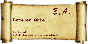 Berauer Ariel névjegykártya